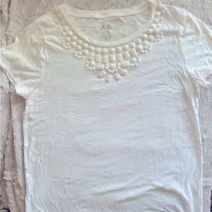 Beaded neck detail fancy shirt